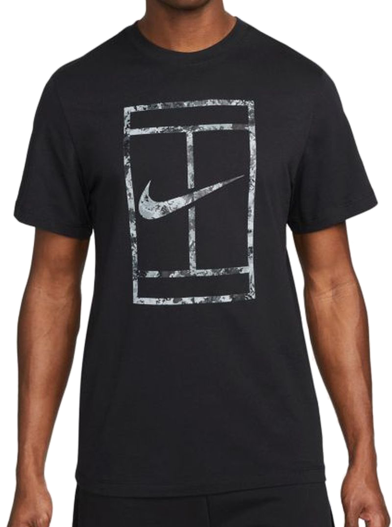 nike court t shirt black