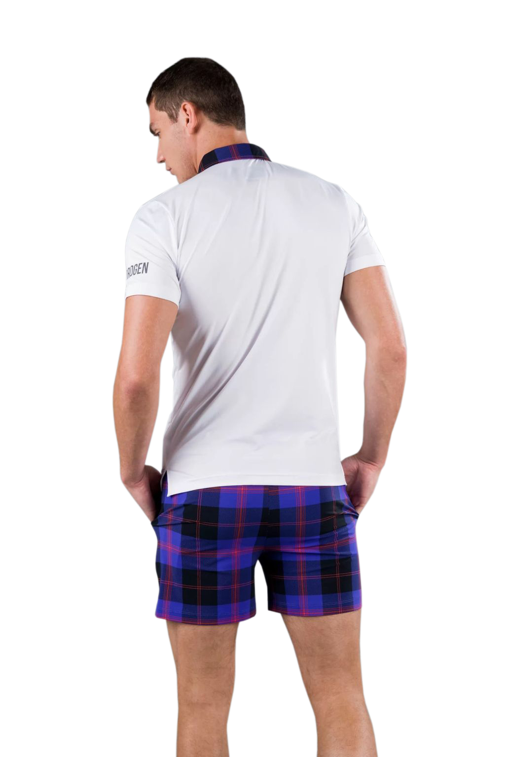 1mDr1xVFI5iyvzSQsqCAiPF29YE Hydrogen Tartan Zipped Tech Polo - white/purple/black