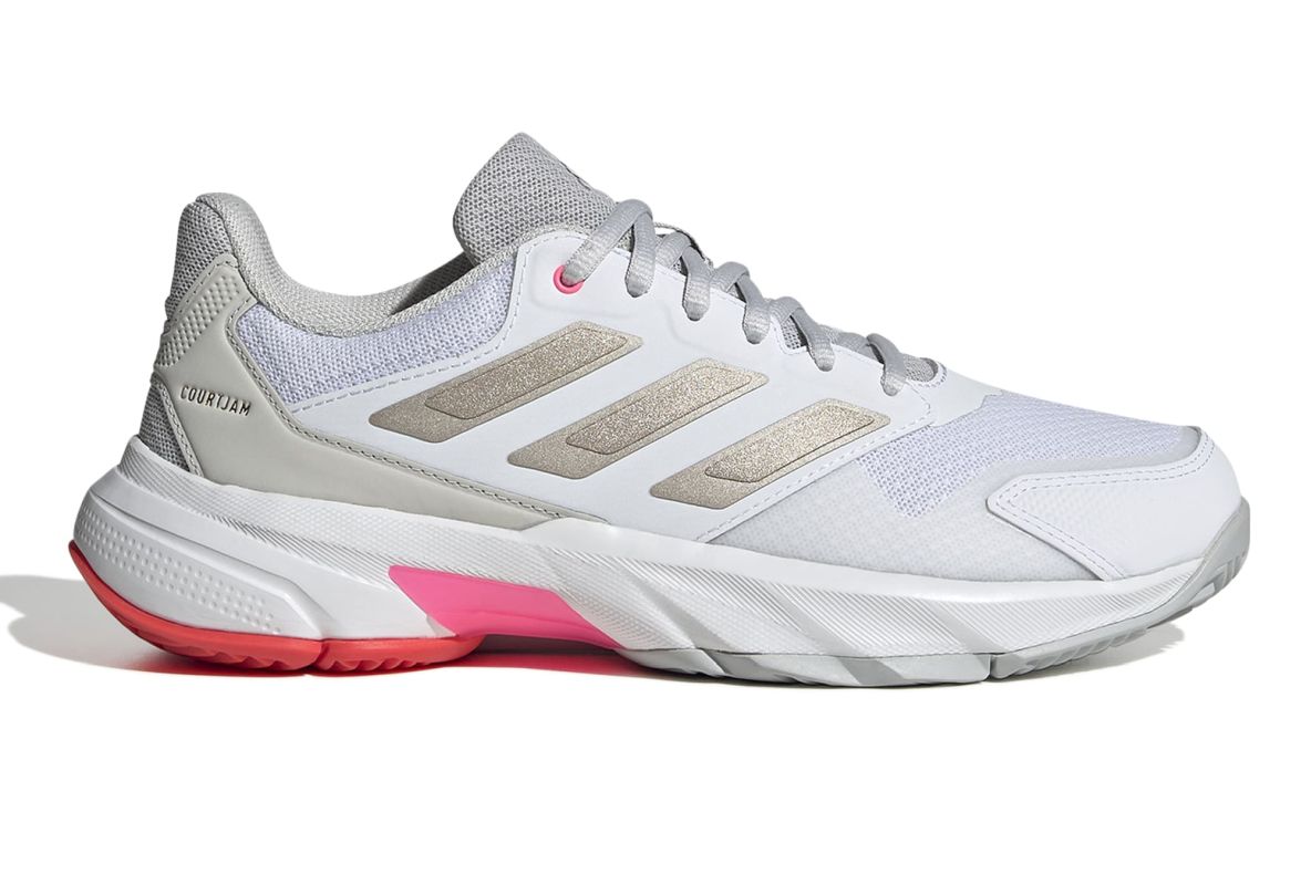 Adidas CourtJam Control 3 W - cloud white/iron metallic/lucid red