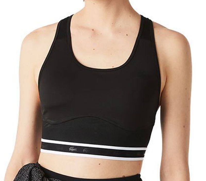 Lacoste SPORT Women's Racer Back Sports Bra - black