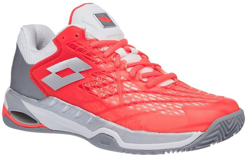 Lotto Mirage 100 Clay W - fiery coral/all white
