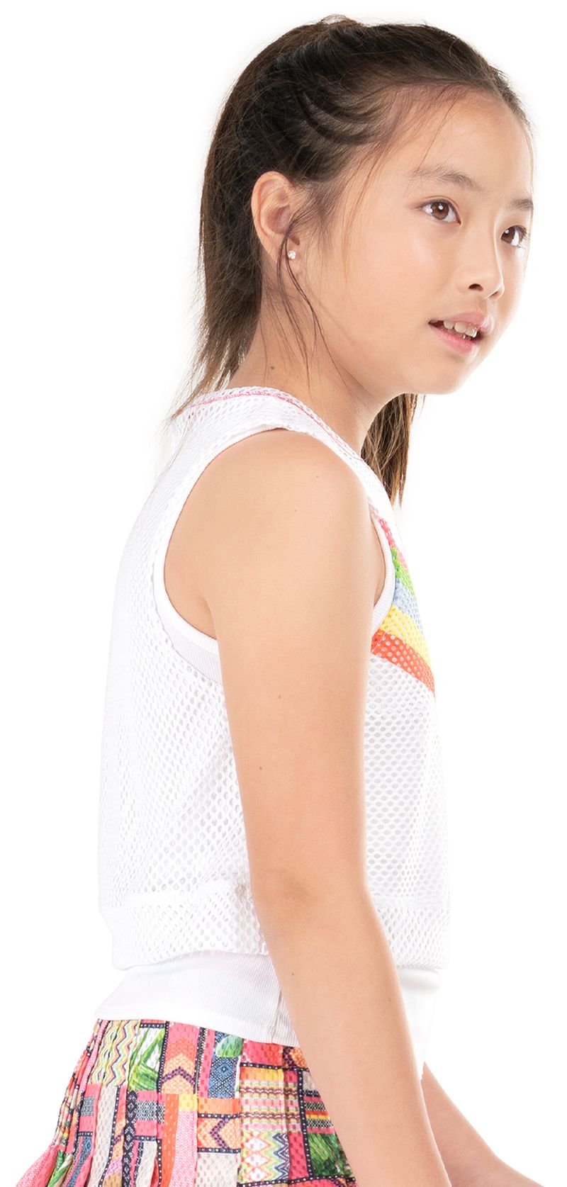 T274-U78110-1OUHFvnVP5Pnz7 Lucky in Love Girls Palm Island Coco Chevron Tank - white