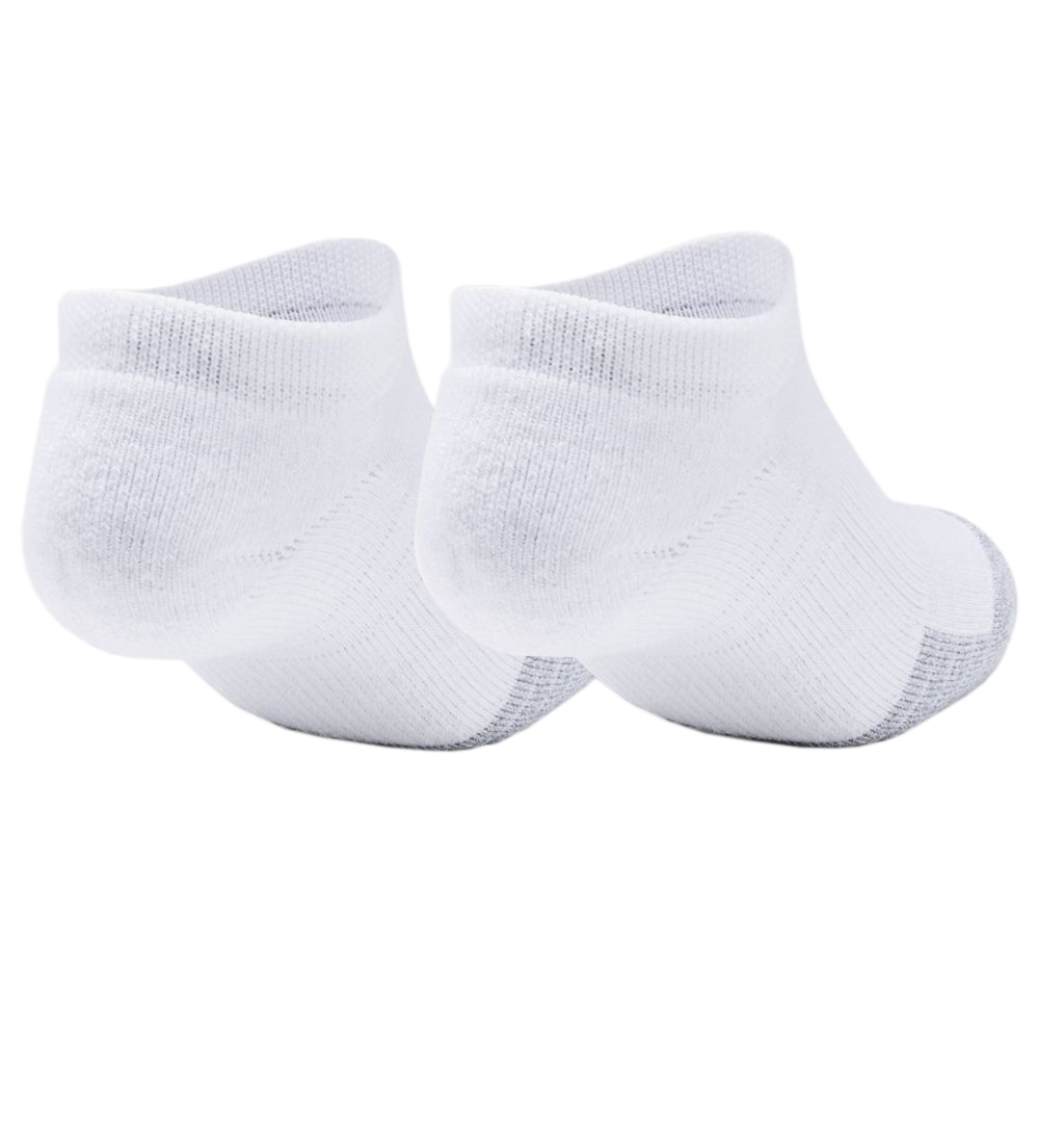 Under Armour Youth HeatGear No Show Socks 3Pack - white/steel