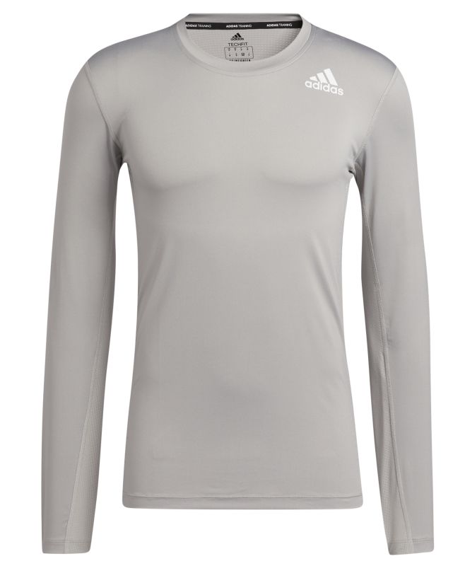 Adidas TechFit Long Sleeve Tee - mgh solid grey
