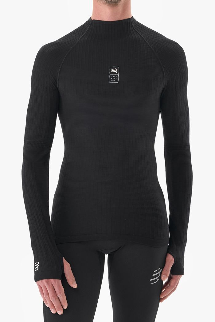 FW19-3D-Thermo-110Gr-LS-TShirt-Black Compressport 3D Thermo 110g Long Sleeve Top