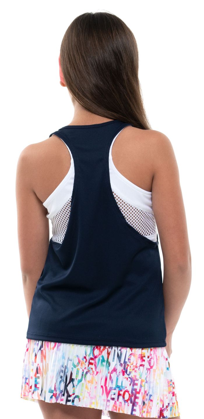 Lucky in Love Techno Tropic Play All Day Layer Tank Girls - white/midnight