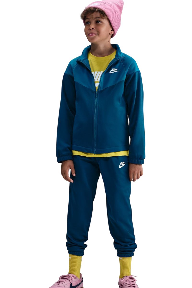Nike Kids Dri-Fit Poly Knit Full Zip - blue force/green abyss/white