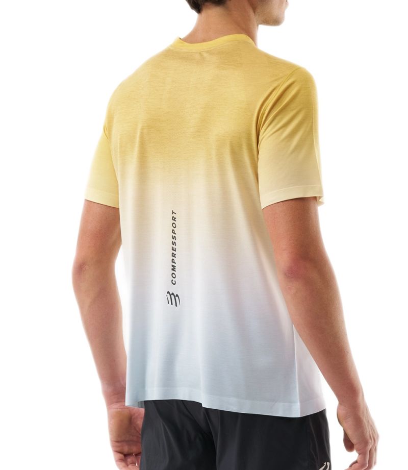 Compressport Performance Short Sleeve - ceylon yellow/grey