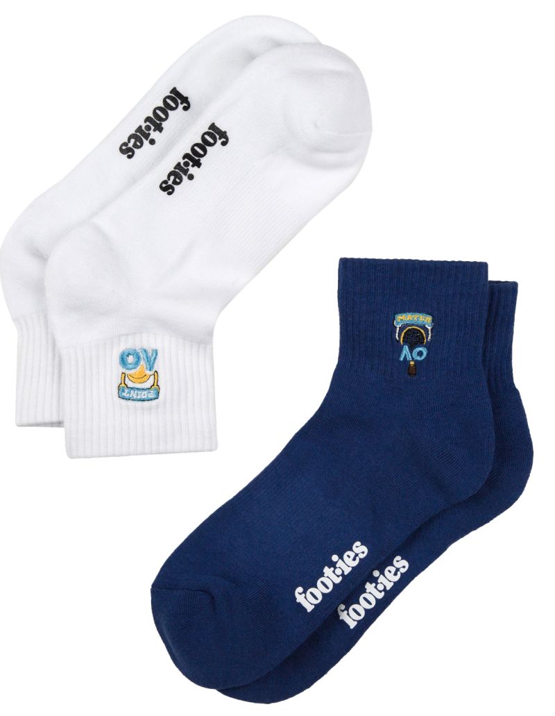 Australian Open Kids Point Match Ankle Socks 2P - navy/white