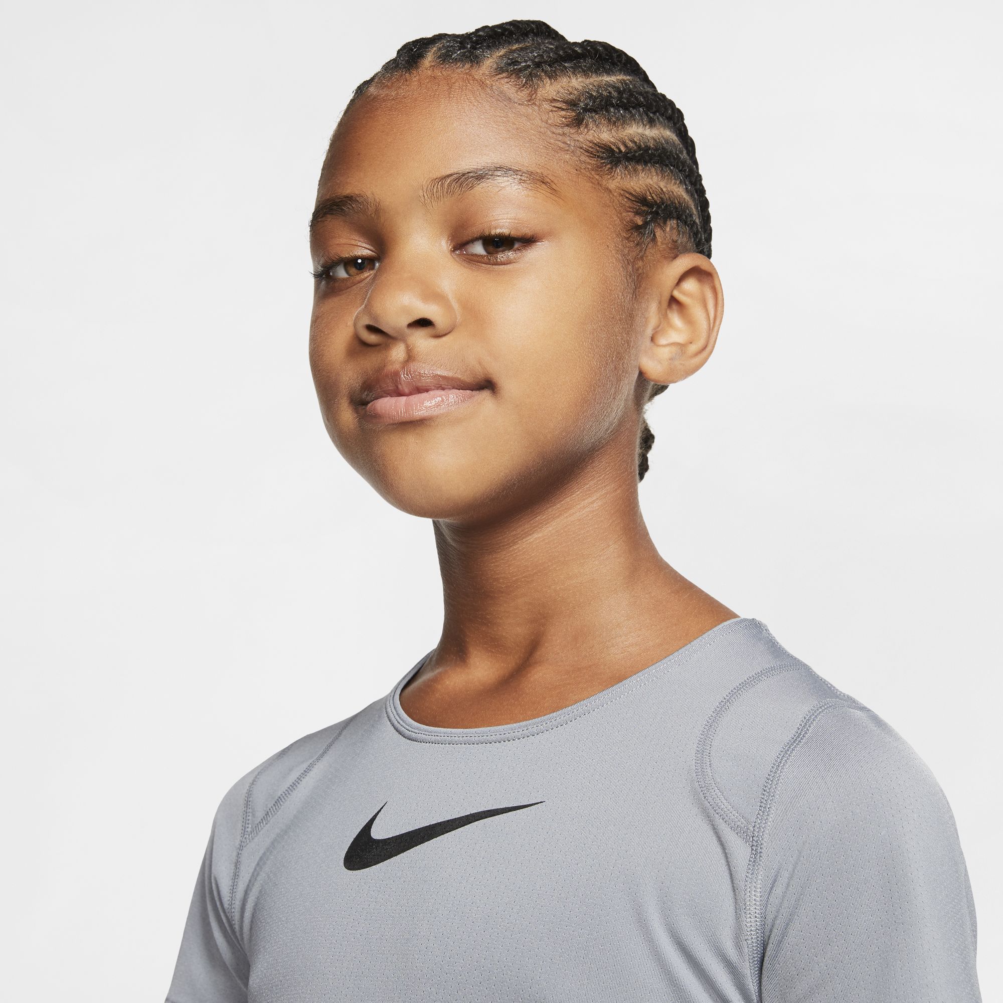Nike Pro Top SS - cool grey/black