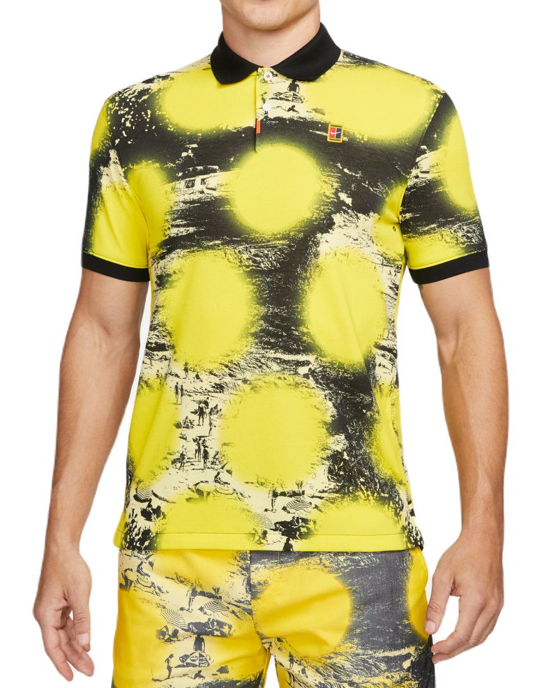 Nike Polo Printed Slim-Fit Polo - opti yellow/black/black