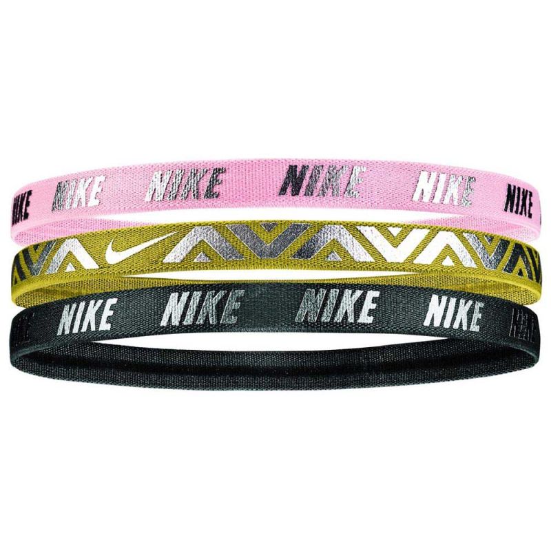 Nike Metallic Hairbands 3 pack - storm pink/dark citron/gridiron Nike Metallic Hairbands 3 pack - storm pink/dark citron/gridiron