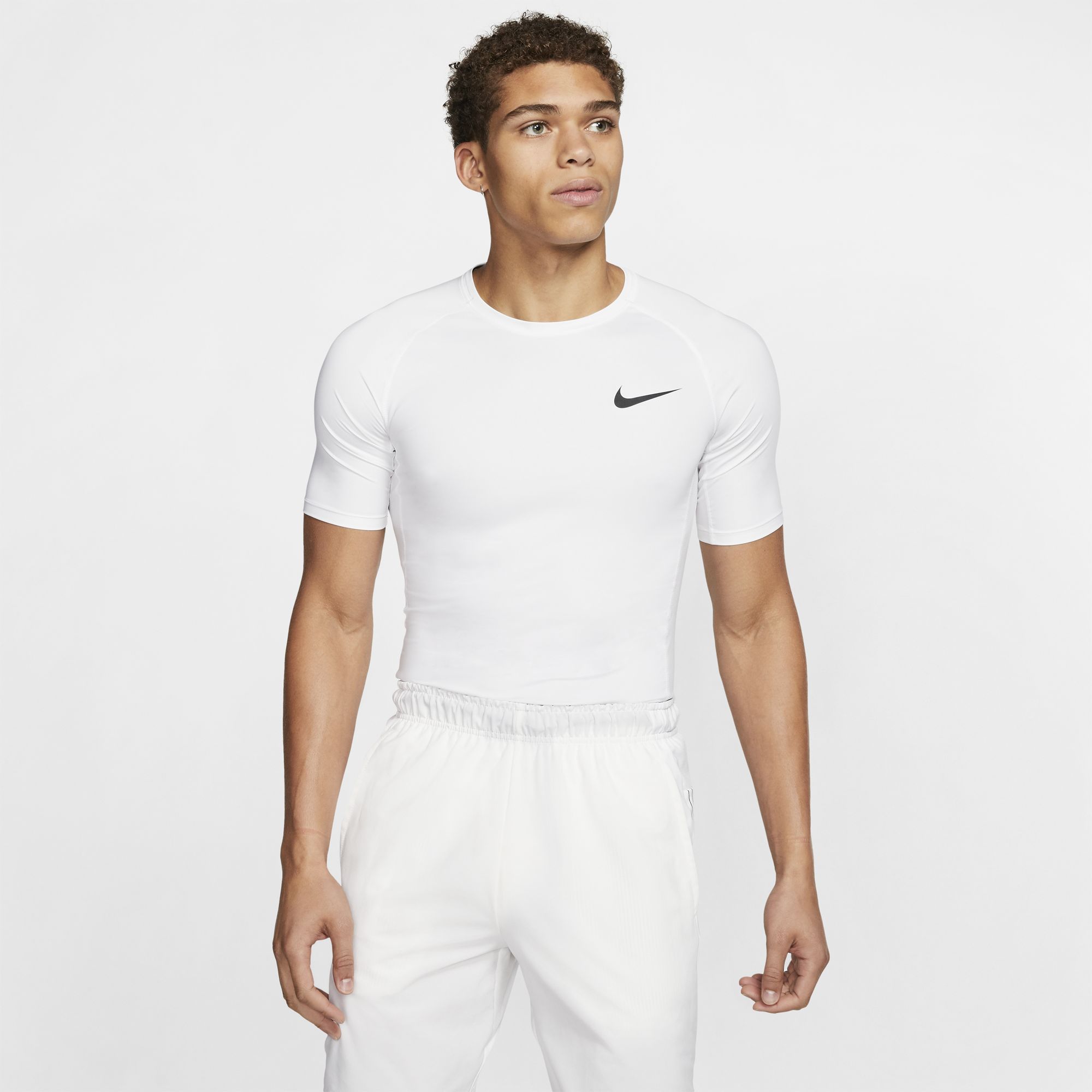 nike-pro-top-ss-tight-white-black-3 Nike Pro Top SS Tight - white/black