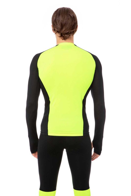 Hydrogen Fast Skull Second Skin Tee LS Man - fluo yellow