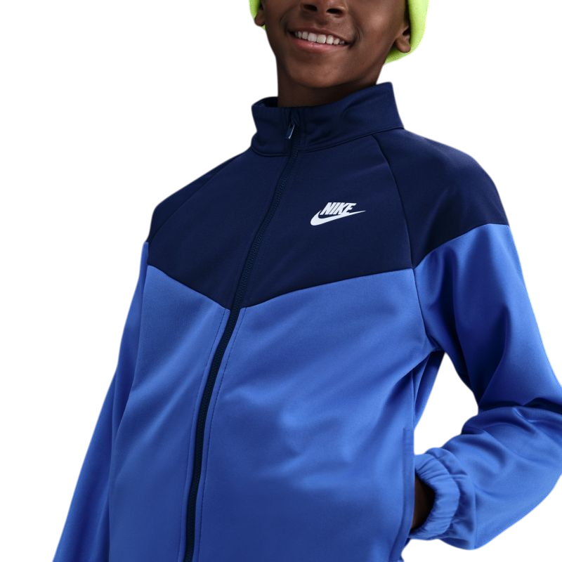 Nike Kids Dri-Fit Poly Knit Full Zip - comet blue/midnight navy/white