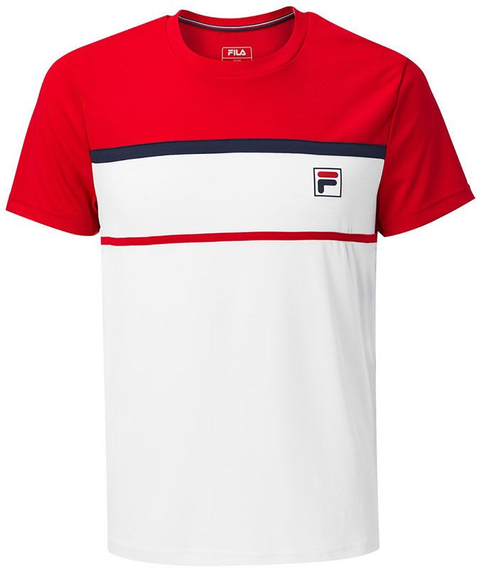 Fila T-Shirt Steve M - white/fila red Fila T-Shirt Steve M - white/fila red
