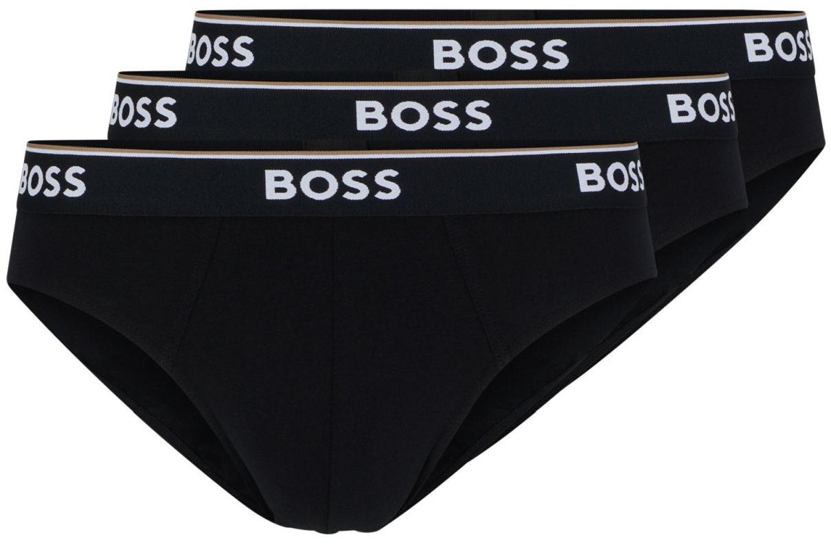 hbeu50475273_001_100 BOSS x Matteo Berrettini Stretch-Cotton Briefs With Logo Waistbands 3P - black