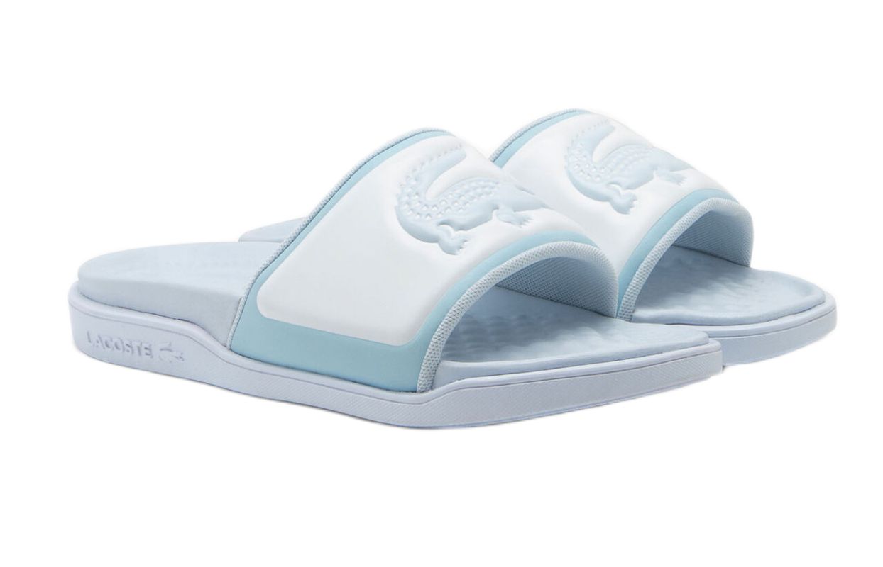 Klapki Lacoste Serve Slide Dual - white/light blue