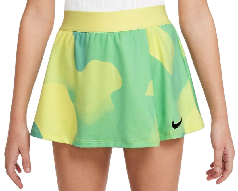 Nike Court Dri-Fit Victory Flouncy Printed Skirt - light citron/light citron/b