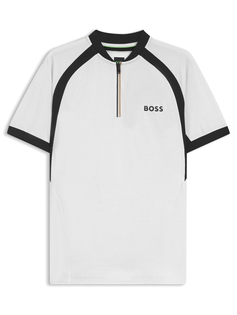 BOSS Matchball TOC Zip-Neck Slim-Fit - white