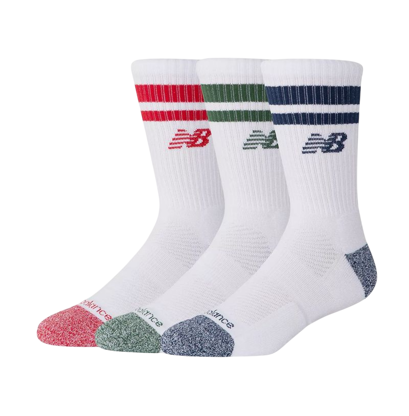 New Balance Active Lifestyle Striped Crew 3P - team red New Balance Active Lifestyle Striped Crew 3P - team red