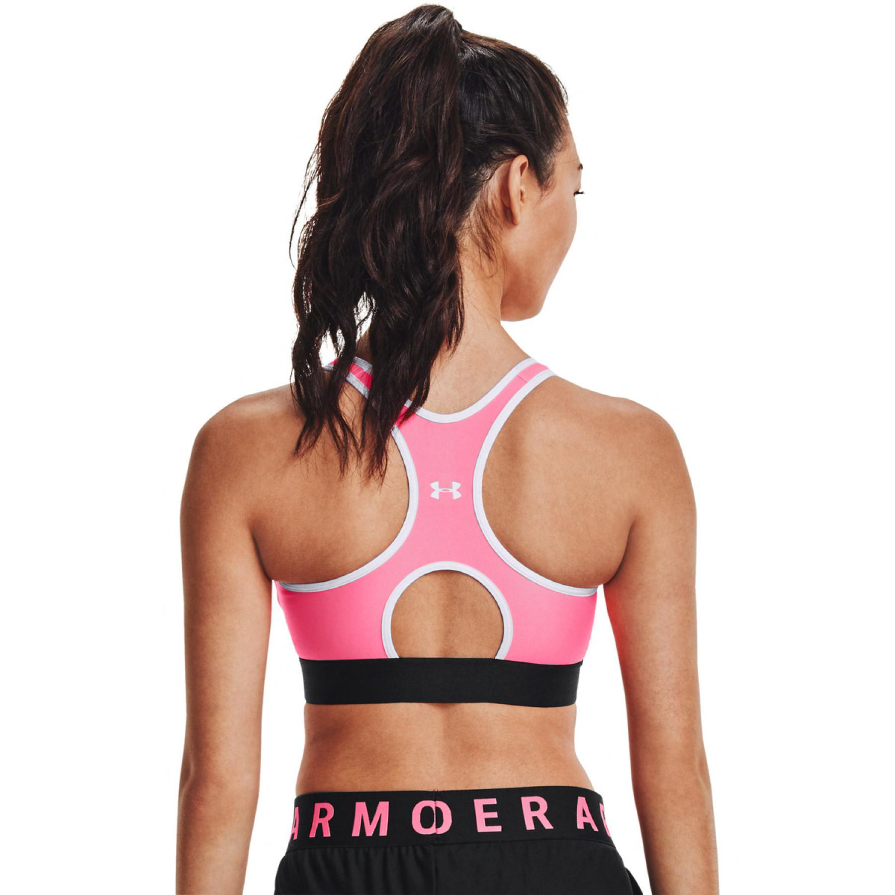 Under Armour Mid Keyhole Bra - neon pink