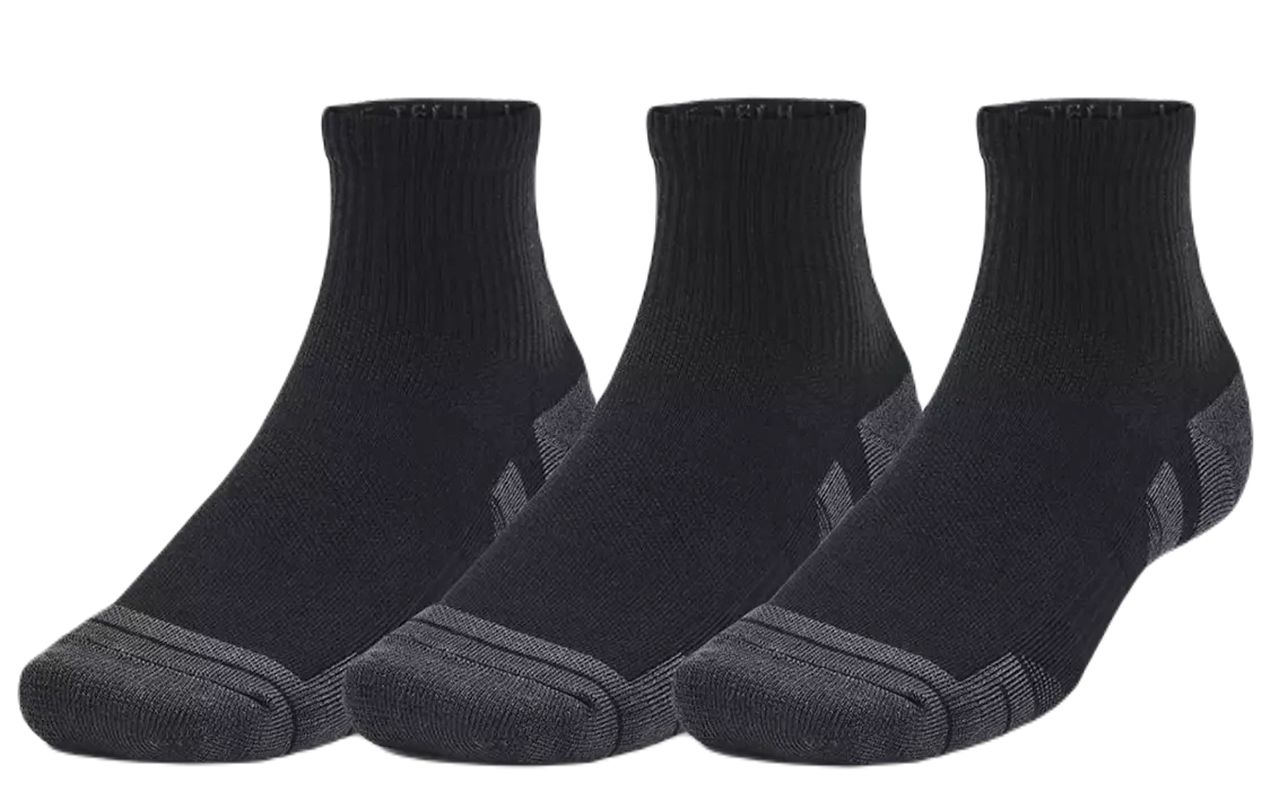 Under Armour Performance Tech Quarter Socks 3-Pack - black/jet gray