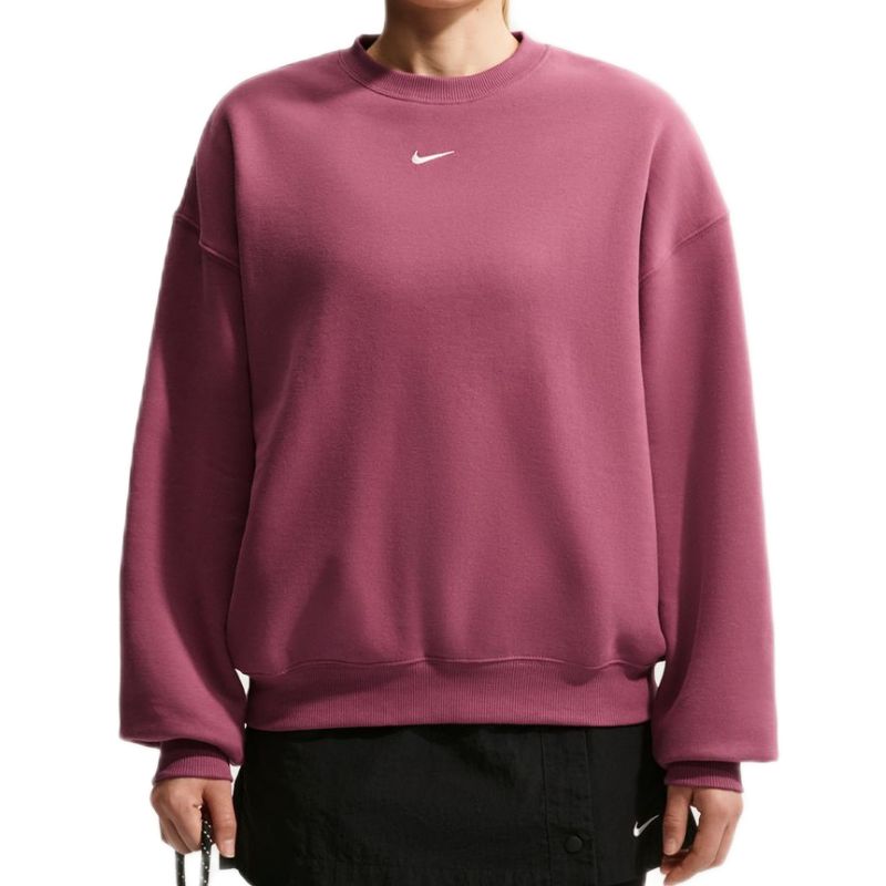 Damska bluza tenisowa Nike Studio Fleece Medium Weight Oversized Crew - pink smoke/sail