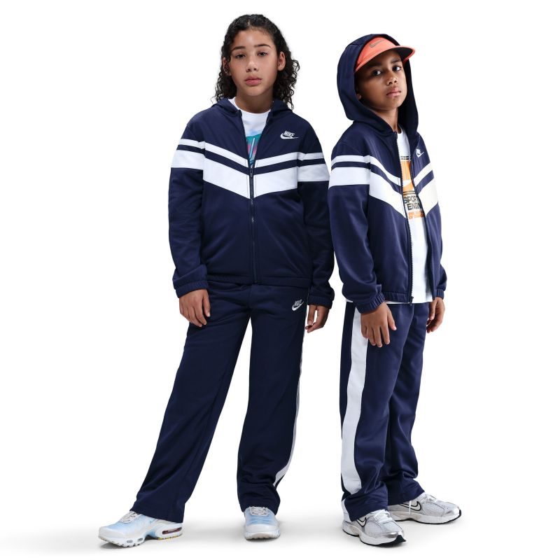 Dres młodzieżowy Nike Kids Sportswear Dri-Fit Hooded - midnight navy/white/white