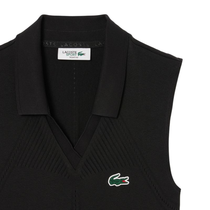 Lacoste Sleeveless Stretch Knit Tennis - black/black