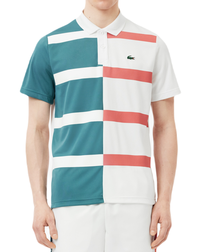 Lacoste Ultra-Dry Colourblock Stripe Tennis Polo Shirt