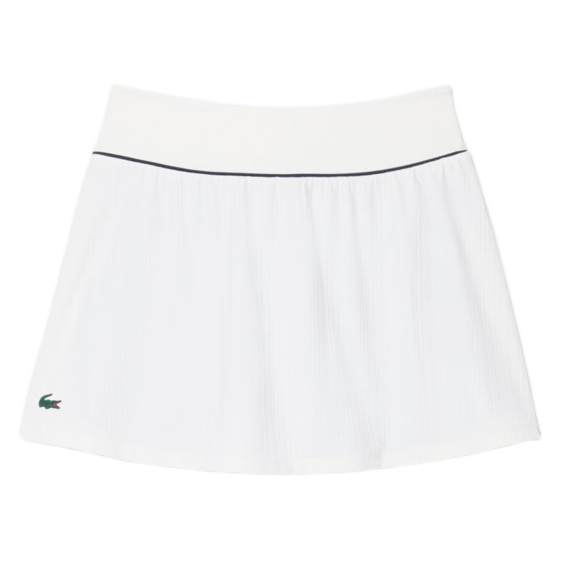 Damska spódniczka Lacoste Ultra Dry Tennis Heritage Ribbed - white/navy blue