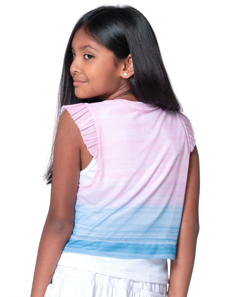 Lucky in Love Girls Linen Vision Tank - multicolor