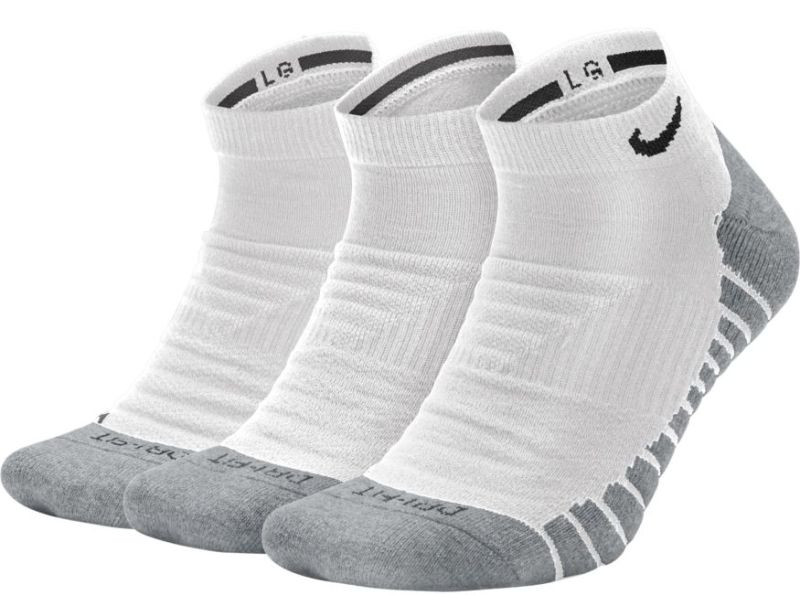 Nike Everyday Max Cushioned No Show - 3 pary/white/wolf grey/black