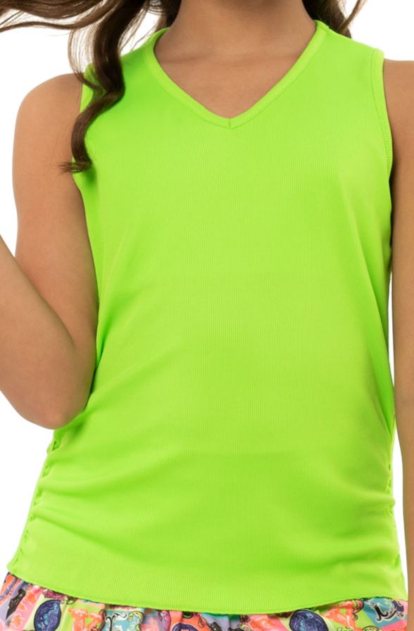 Lucky in Love Girls Rockin Rococo Lightweight Rib Tank - lime