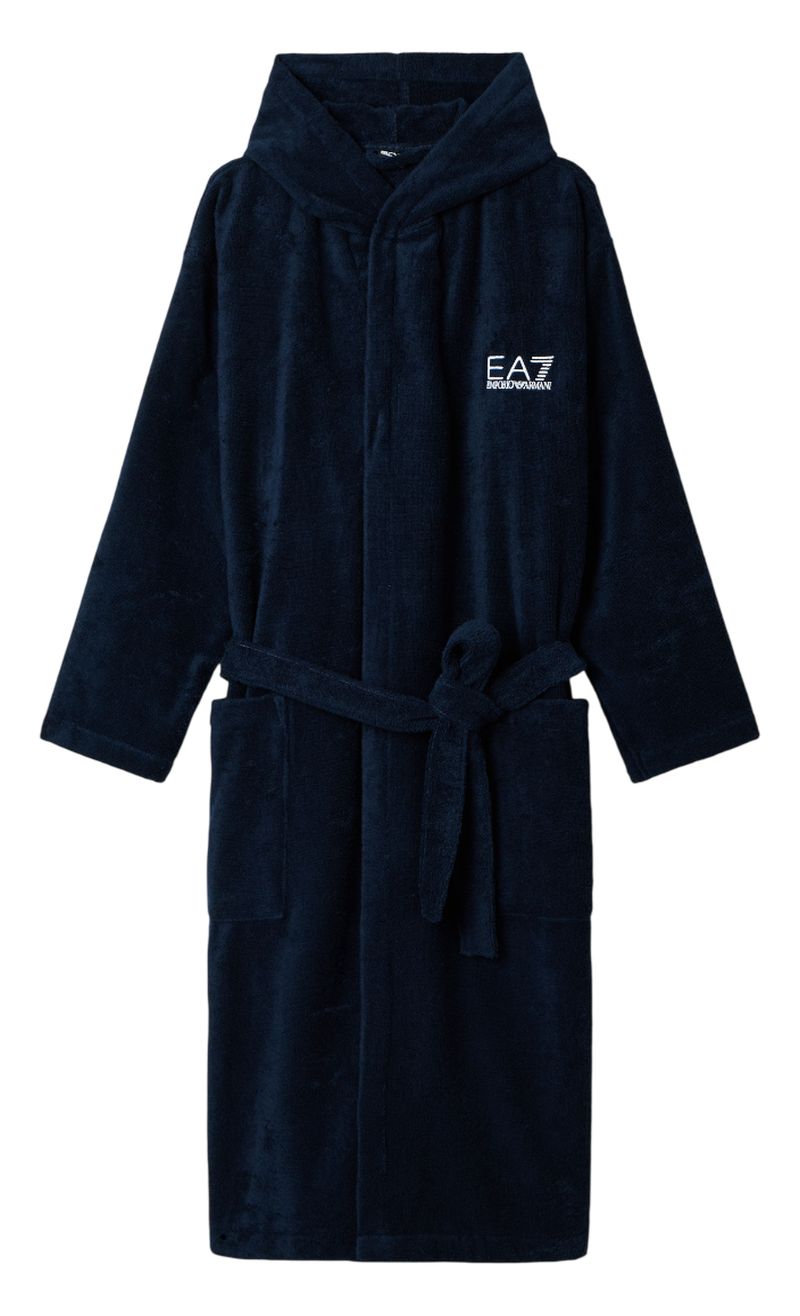 EA7 Cotton Terry Bathrobe - navy blue EA7 Cotton Terry Bathrobe - navy blue