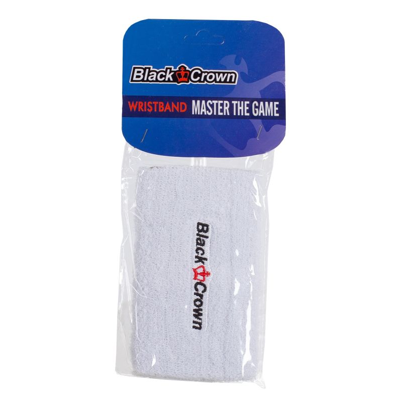 Black Crown Wristband Long 1P - white