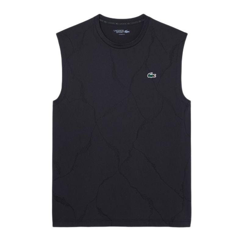Męski t-shirt Lacoste Ultra Dry Crocodile Jacquard Tennis - black