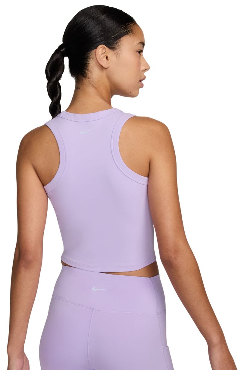 Nike One Fitted Dir-Fit Short Sleeve Crop Tank - lilac bloom/black