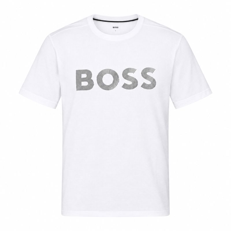 Męski t-shirt BOSS Slim Fit Active Logo - white