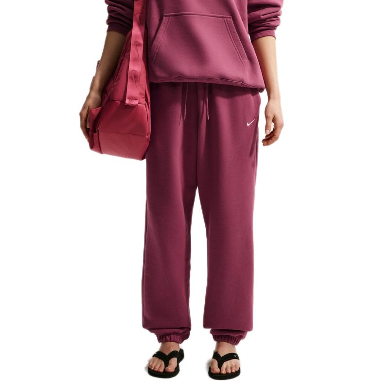 Damskie spodnie tenisowe Nike Studio Fleece Medium Weight - pink smoke/sail