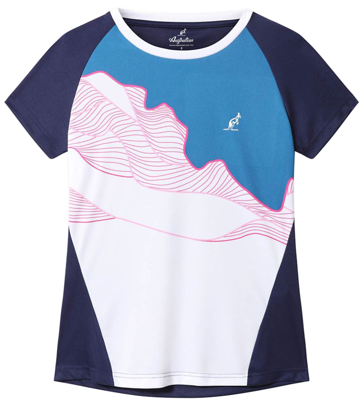 Australian Ace T-Shirt With Print In Front - blue cosmo