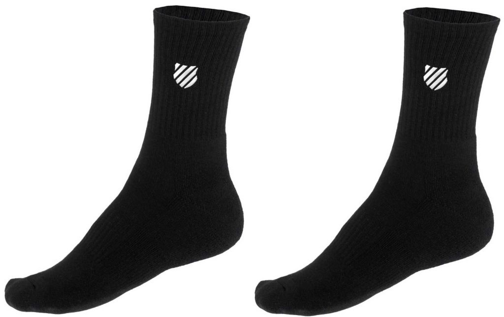 K-Swiss Mens Hypercourt Socks 2P- black/white K-Swiss Mens Hypercourt Socks 2P- black/white