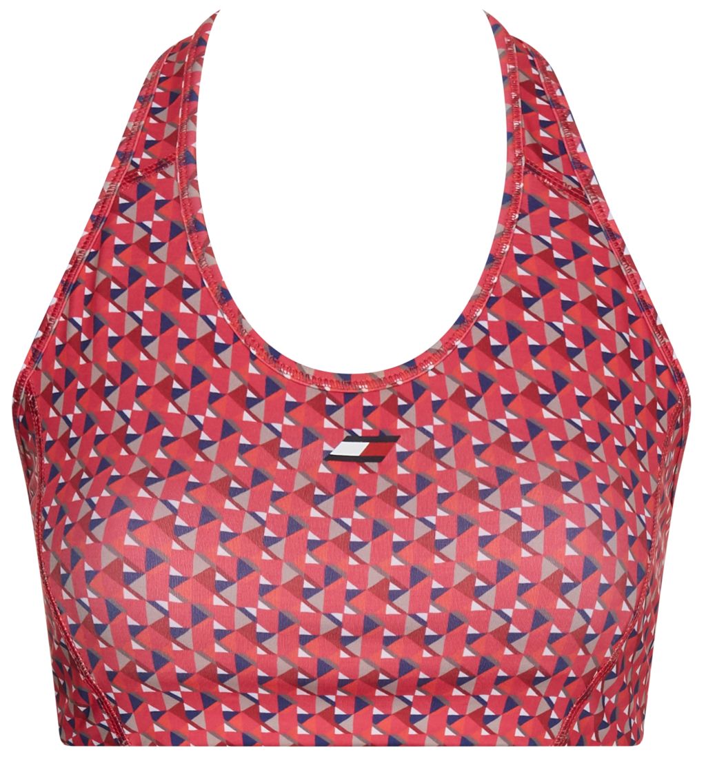 Tommy Hilfiger Mid Intensity AOP Racer Bra - small island geo pink