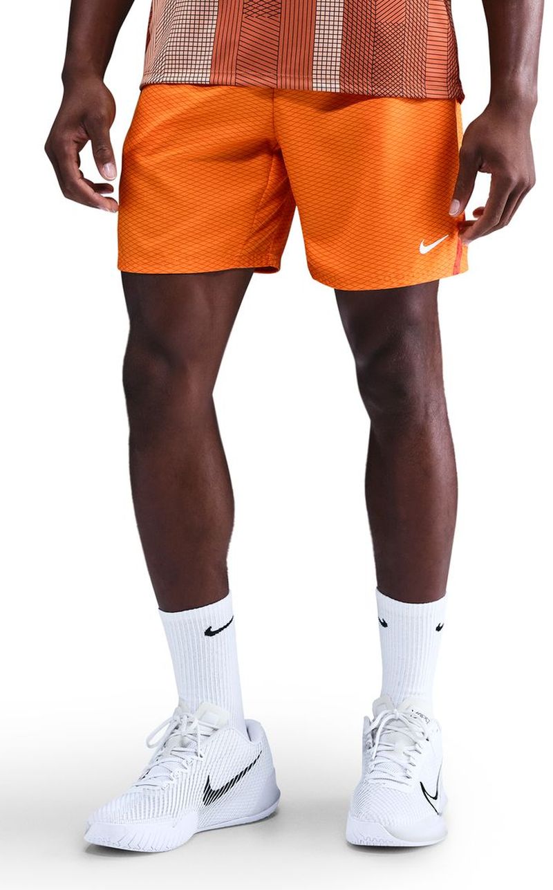 Nike Court Victory Dri-Fit 7in Tennis - bright ceramic/campfire orange/white 