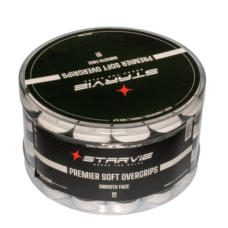 Starvie Premium Soft Overgrips Box 60 - white Starvie Premium Soft Overgrips Box 60 - white