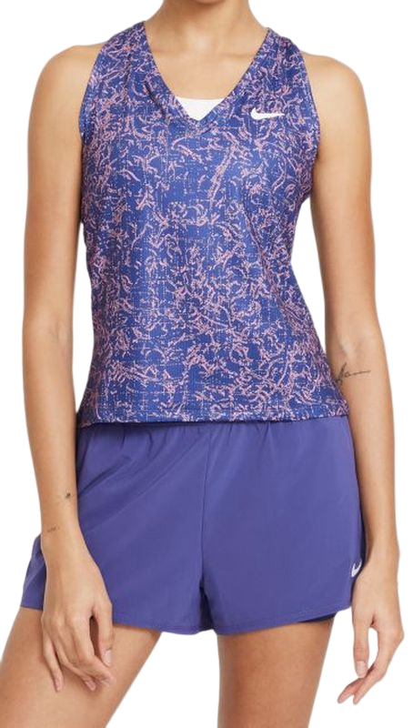 Nike Court Victory Tank Print W - dark purple dust/white