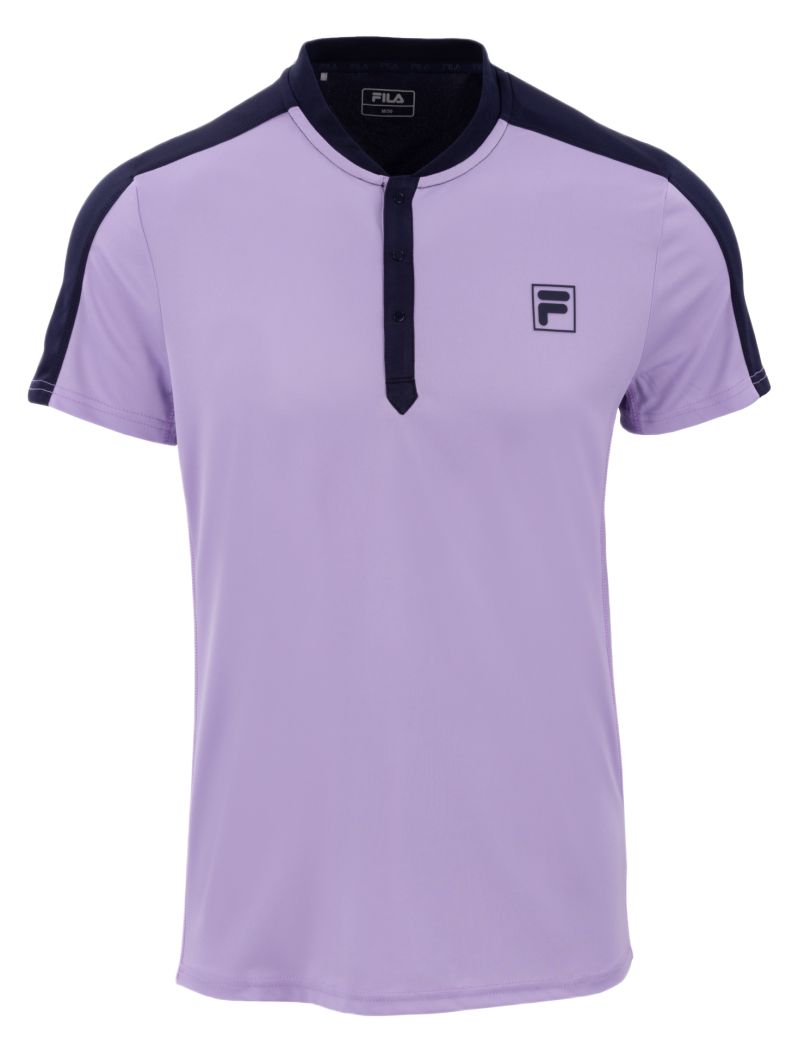 Koszulka chłopięca Fila Henley-Shirt Taavi - lavender/aqua blue graphic comb