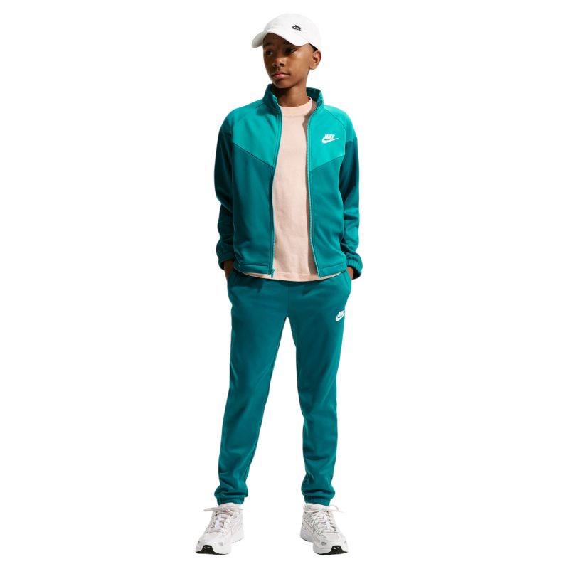 Dres młodzieżowy Nike Kids Dri-Fit Poly Knit Full Zip - bright spruce/energy/white