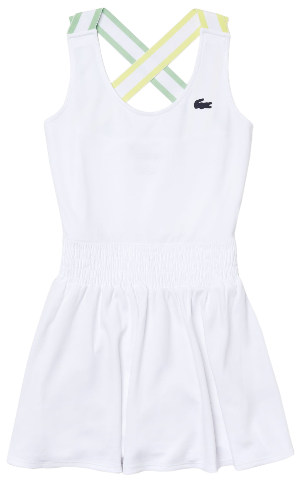 Lacoste Women’s SPORT Built-in Shorts Short Wraparound Dress - white/navy blue Lacoste Women’s SPORT Built-in Shorts Short Wraparound Dress - white/navy blue